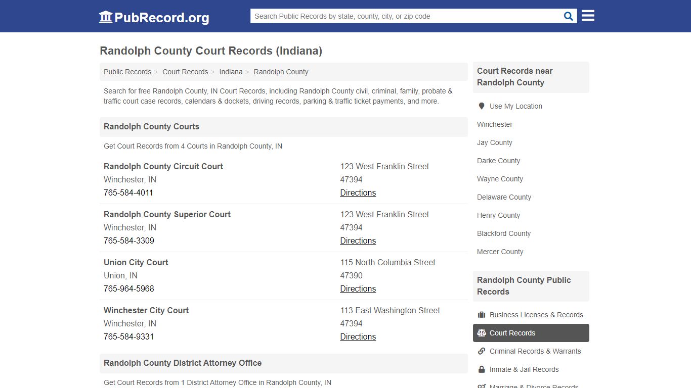 Free Randolph County Court Records (Indiana Court Records)